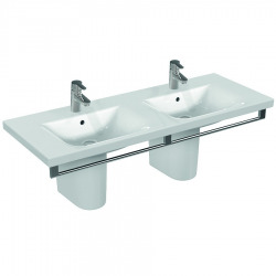 CONNECT Double lavabo 1300 x 490 x 170 mm blanc Ideal Plus (E8136MA)