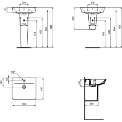 CONNECT AIR Lavabo Cube 160 x 500 x 460 mm, blanc (E030101)