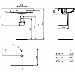 CONNECT AIR Lavabo Cube 160 x 550 x 460 mm, blanc (E029901)