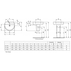 CONNECT lavabo 500 x 420 x 175 mm, blanc (E714601)