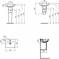 CONNECT AIR Lave-mains Cube 160 x 400 x 350 mm, blanc (E030701)