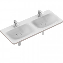 TONIC II Double lavabo trop-plein caché, 2 trous 215 x 490 x 170 mm, blanc (K087301)