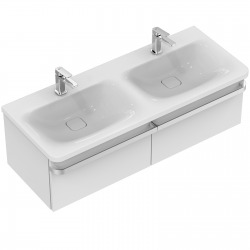 TONIC II Double lavabo trop-plein caché, 2 trous 215 x 490 x 170 mm, blanc (K087301)