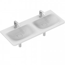 TONIC II Double lavabo trop-plein caché, 2 trous 215 x 490 x 170 mm, blanc IdealPlus (K0873MA)