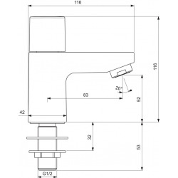  CeraPlan III Robinet lave-mains eau froide, Chrome (B0734AA)