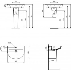 CONNECT AIR Lavabo 160 x 600 x 450 mm, blanc (E069401)