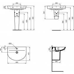 CONNECT AIR Lavabo 160 x 650 x 470 mm, blanc (E069301)