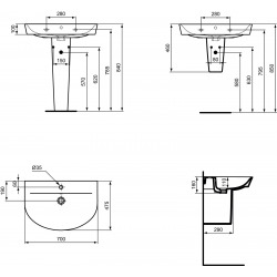 CONNECT AIR Lavabo 160 x 700 x 475 mm blanc (E069201)