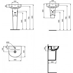 CONNECT AIR Lave-mains 150 x 400 x 350 mm, blanc (E070101)