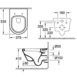 Pack wc plus abattant Villeroy et Boch