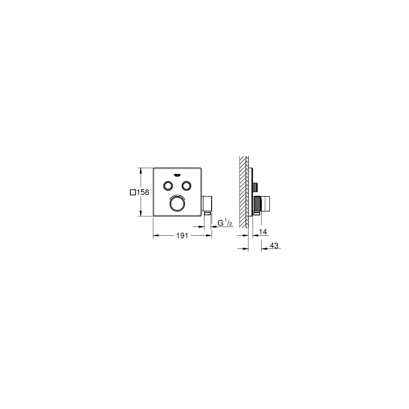 Kit D'extension Grohe 14048000 Pour Grohtherm SmartControl - Installation Flexible, Compatible Avec Douche Et Baignoire