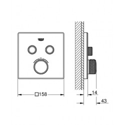 Grohtherm SmartControl Thermostatique pour installation encastrée 2 sorties (29156LS0)  Grohtherm SmartControl Thermostatique pour installation encastrée 2 sorties (29156LS0)