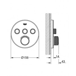 Grohtherm SmartControl Thermostatique pour installation encastrée 3 sorties (29904LS0)