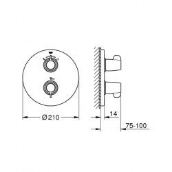  GROTHERM SPECIAL NEW - Façade pour mitigeur thermostatique (29095000)