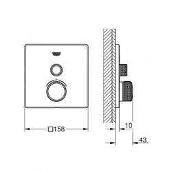  Grotherm Smart Control New - Thermostatique pour installation encastrée 1 sortie (29123000)
