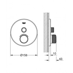  GROTHERM SMARTCONTROL - Thermostatique pour installation encastrée 1 sortie (29118000)