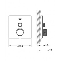GROTHERM SMARTCONTROL - Thermostatique pour installation encastrée 1 sortie (29153LS0)