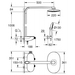 RAINSHOWER - System SmartControl 360 MONO Colonne de douche thermostatique (26361LS0)