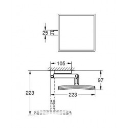 Selection Cube Miroir cosmétique grossissant x3, Chrome /Miroir (40808000)