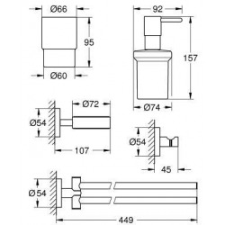 Set de salle bain 4 en 1 Essentials, Chromé (40846001)