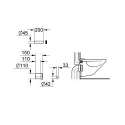 Grohe Universal WC garniture de raccordement (37104K00)