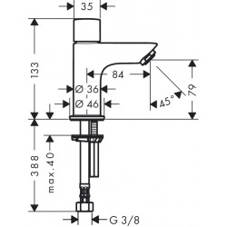 Logis 70 Robinet lave-mains eau froide sans tirette ni vidage, chromé (71120000)