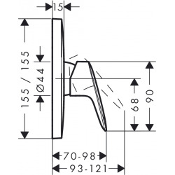 Logis Set de finition pour mitigeur douche encastré (71605000)  Logis Set de finition pour mitigeur douche encastré (71605000)