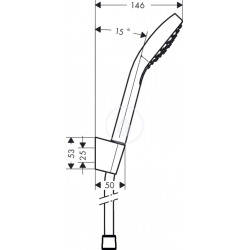 Croma Select E -Ensemble support mural et douchette 1jet avec flexible de douche 160 cm (26412400)