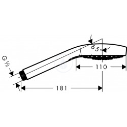  Croma Select E - Pommeau de Douche Hansgrohe 1 jet EcoSmart 9l/min110 (26815400)