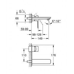 Lineare Façade de Mitigeur monocommande 2 trous lavabo Taille M (19409DC1)