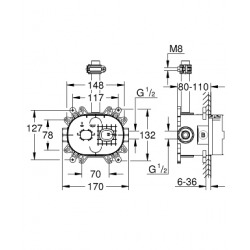  Rainshower 360 Corps encastré pour douche de tête 1/2 (26264001)
