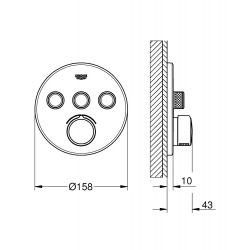  SmartControl Mitigeur encastré 3 sorties (29146000)