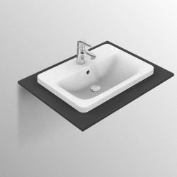 CONNECT Lavabo à encastrer rectangulaire 500 x 175 x 390 mm, blanc (E504301)