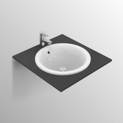 Connect lavabo à encastrer sans trou, rond 480 x 175 x 480 mm,blanc (E505301)