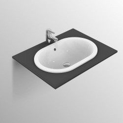 CONNECT Lavabo à encastrer sans trou, ovale 480 x 175 x 350 mm, blanc (E504501)