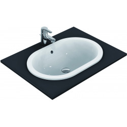 Lavabo à encastrer sans trou, ovale 620 x 175 x 410 mm, blanc (E504901)