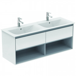 CONNECT AIR Meuble pour lavabo-plan double Couleur Gris 517 x 1300 x 440 mm (E0831PS)