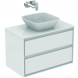 CONNECT AIR Meuble pour lavabo-plan 517 x 800 x 440 mm Couleur Blanc laqué/gris plume mat (E0819KN)