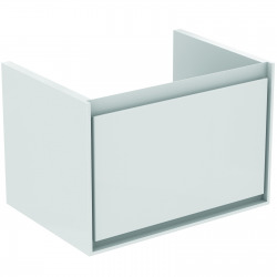 CONNECT AIR Meuble lavabo Cube 1 tiroir 650mm ,400 x 585 x 412 mm Couleur Blanc laqué  (E0847B2)