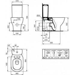 Nádrž 307 x 174 x 355 mm (spodní napouštění), bílá