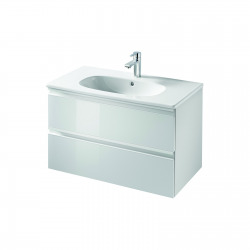 TESI Meuble pour lavabo 80 x 44 x (H) 49 cm Couleur blanc laqué (T0051OV)