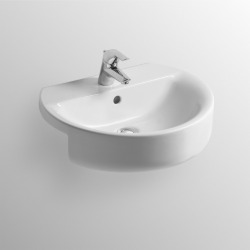 CONNECT Lavabo à semi-encastrer 550 x 170 x 465 mm, blanc (E792301)