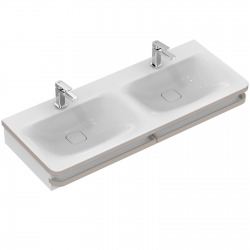 TONIC II Lavabo-plan double 121,5 x 49 cm blanc IdealPlus (K0870MA)