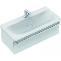 TONIC II Meuble pour lavabo 100 x 44 x (H) 35 cm laqué blanc brillant (R4304WG)