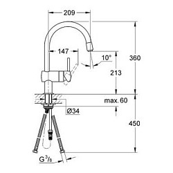 Minta mitigeur évier avec mousseur extractible  (3291800E)