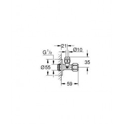 Robinet d'équerre 1/2", Chromé (22031000)