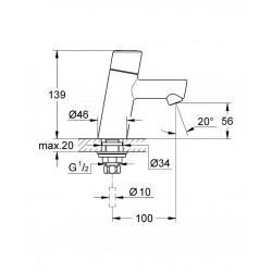 Concetto Robinet de lave-mains monofluide Taille XS (32207001)  Concetto Robinet de lave-mains monofluide Taille XS (32207001)