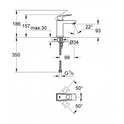 Eurocube Mitigeur monocommande 1/2" LavaboTaille S (2313200E)