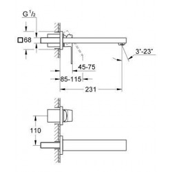 Eurocube - Façade de Mitigeur monocommande 2 trous lavabo Taille M (23447000)  Eurocube - Façade de Mitigeur monocommande 2 trous lavabo Taille M (23447000)