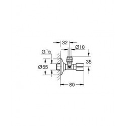Robinet d'Arret 1/2 Pouces Pièce Détachée (22037000)  Robinet d'Arret 1/2 Pouces Pièce Détachée (22037000)